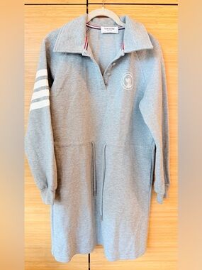 Thom Browne Grey Sweatshirt with Red-White-Blue Trim